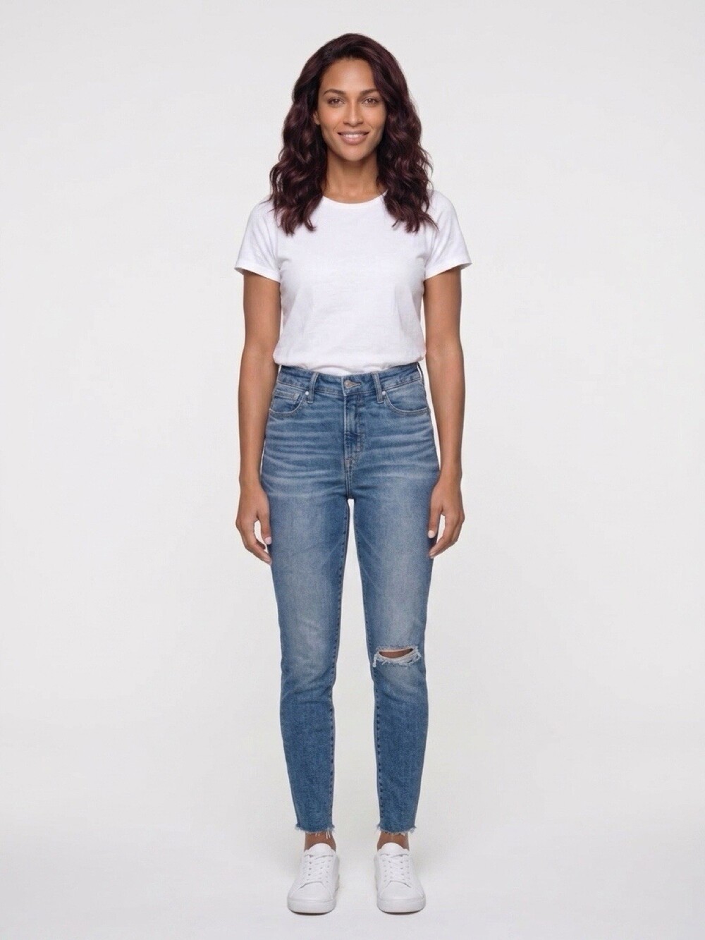 American Eagle Jeans Womens 8 Luxe Stretch High Rise Distressed Skinny Denim